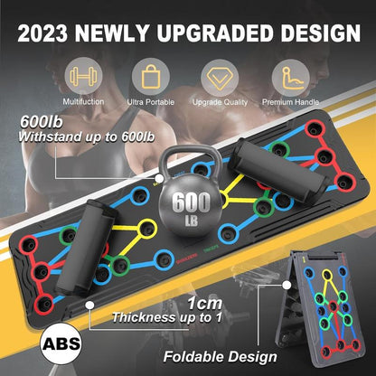 LALAHIGH 26-Hole Push-Up Board:Strength Training,Home Fitness,Workout Equipment,Portable,Targeted Muscle Training,Easy Assembly,Workout Diversity
