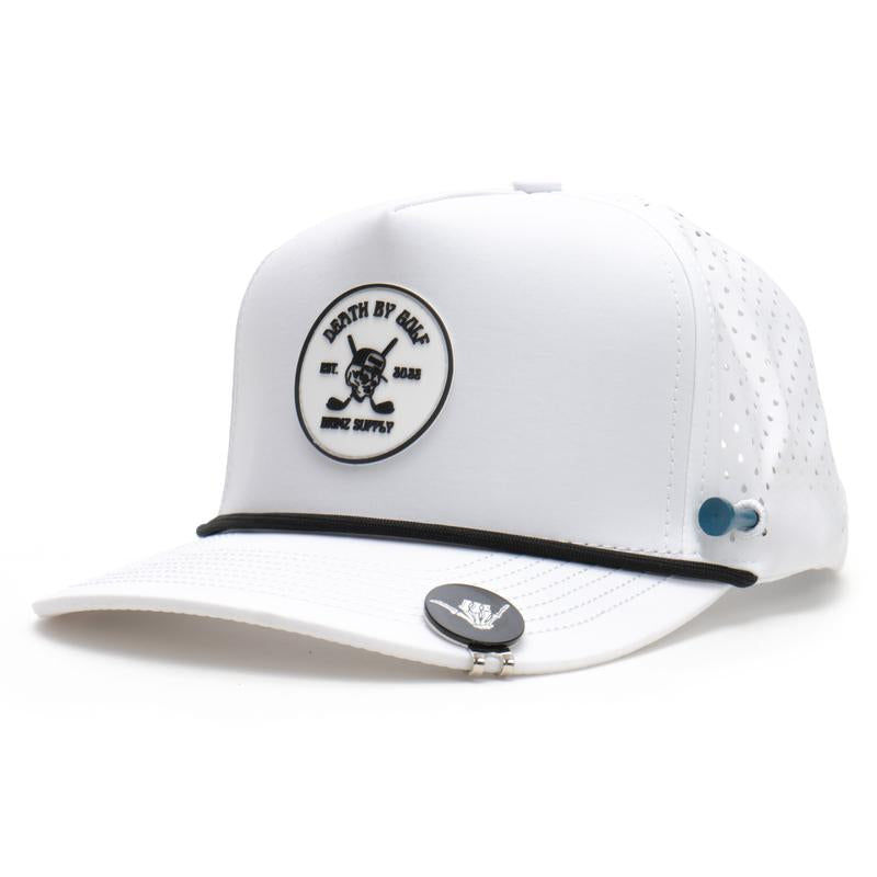 BRIMZ Golf Performance Hat - Tee Holder & Magnetic Ball Marker - Breathable, Sweat & Water Resistant Golfing Snapback Hat