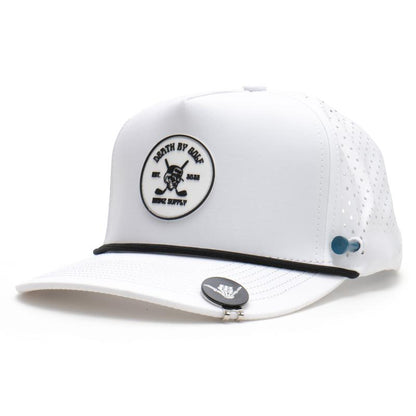 BRIMZ Golf Performance Hat - Tee Holder & Magnetic Ball Marker - Breathable, Sweat & Water Resistant Golfing Snapback Hat