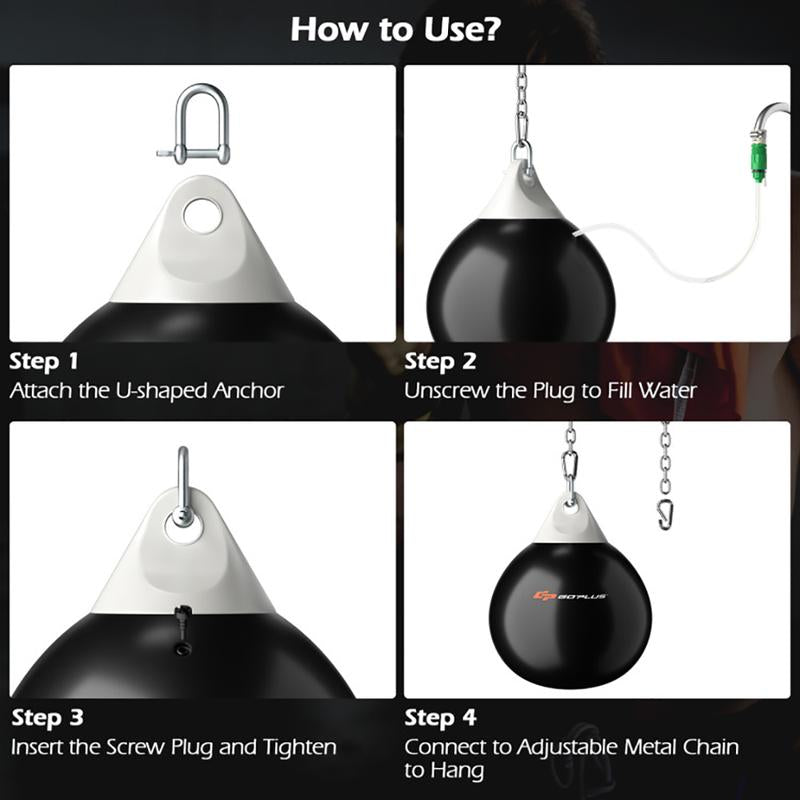 21 Inch Water Punching Bag with Adjustable Metal Chain Body Exercise Boxing Equipment Outdoor & Indoor Training Equipment