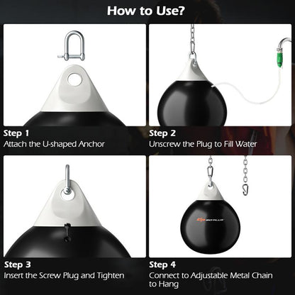 21 Inch Water Punching Bag with Adjustable Metal Chain Body Exercise Boxing Equipment Outdoor & Indoor Training Equipment