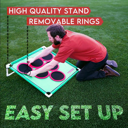 Golf Pong Game Set | Indoor & Outdoor Golf Beer Pong - Includes 16 Velcro Balls, Chipping Mat & Carrying Case | Fun Game for Adults - NO CLUB INCLUDED
